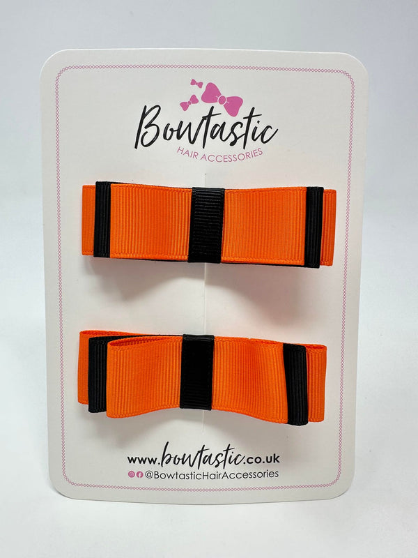 3 Inch Slide Bows - Black & Orange - 2 Pack