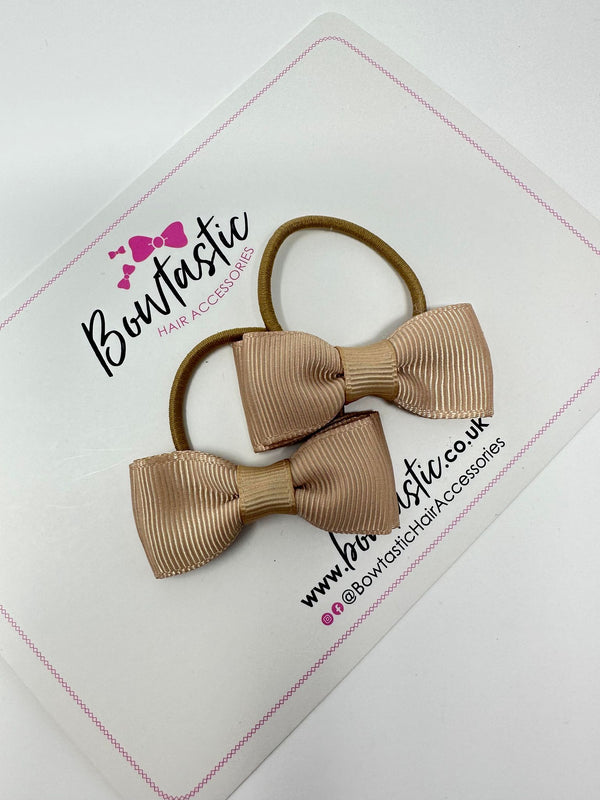1.75 Inch Bow Thin Elastic - Latte - 2 Pack