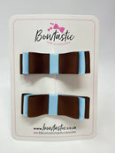 3 Inch Slide Bows - Turftan & Blue Topaz - 2 Pack