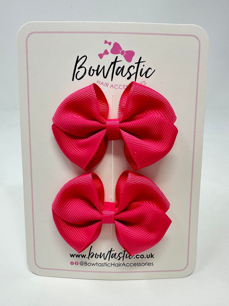 2.5 Inch Flat Bow - Camellia Rose - 2 Pack