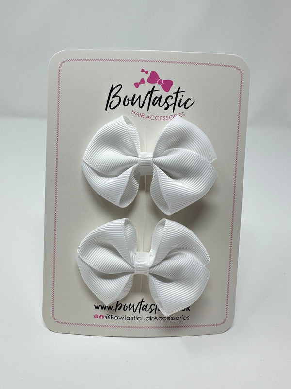 2.5 Inch Flat Bow - White - 2 Pack