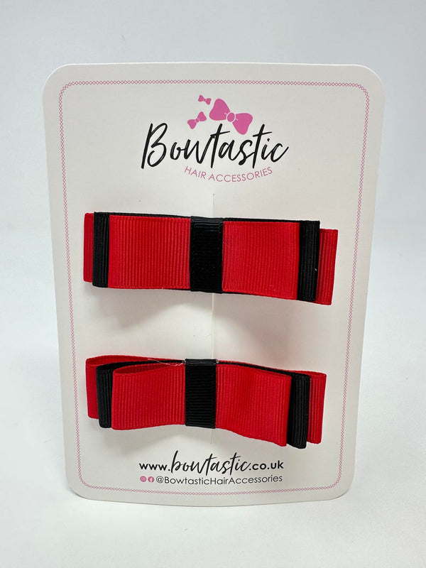 3 Inch Slide Bows - Red & Black - 2 Pack