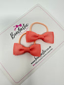 1.75 Inch Bow Thin Elastic - Light Coral - 2 Pack