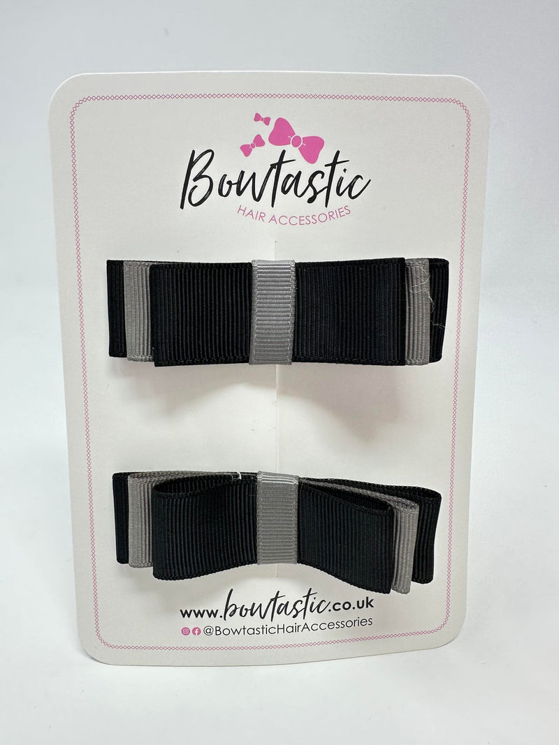 3 Inch Slide Bows - Black & Metal Grey - 2 Pack