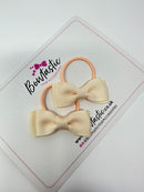 1.75 Inch Bow Thin Elastic - Cream - 2 Pack