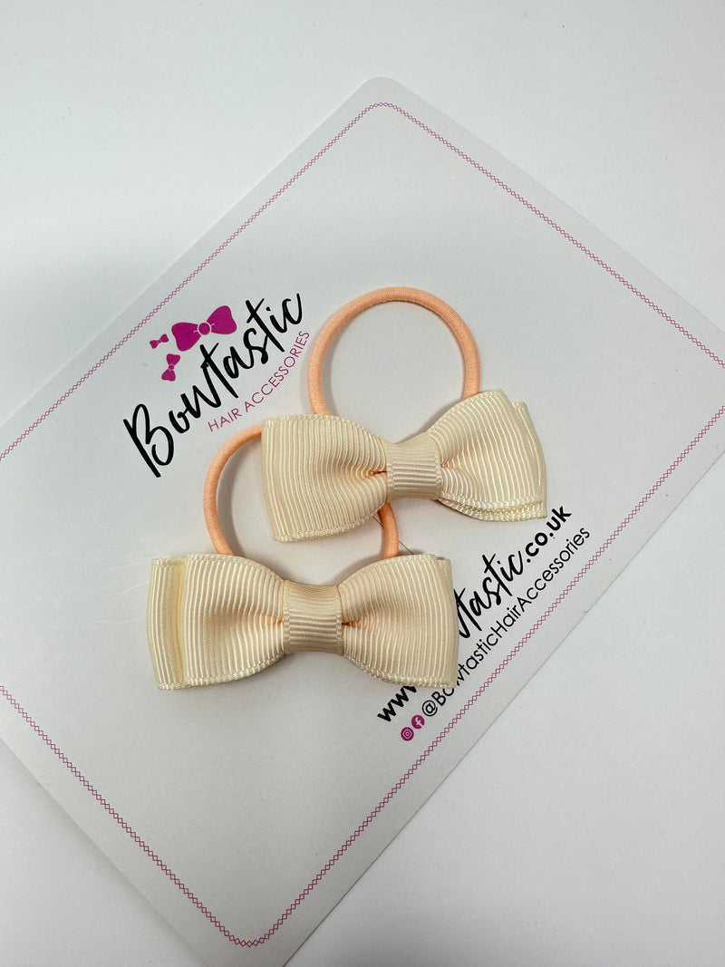 1.75 Inch Bow Thin Elastic - Cream - 2 Pack