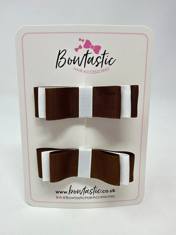 3 Inch Slide Bows - Turftan & White - 2 Pack