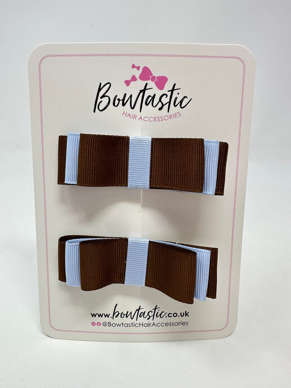 3 Inch Slide Bows - Turftan & Bluebell - 2 Pack