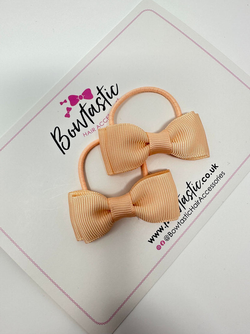 1.75 Inch Bow Thin Elastic - Petal Peach - 2 Pack