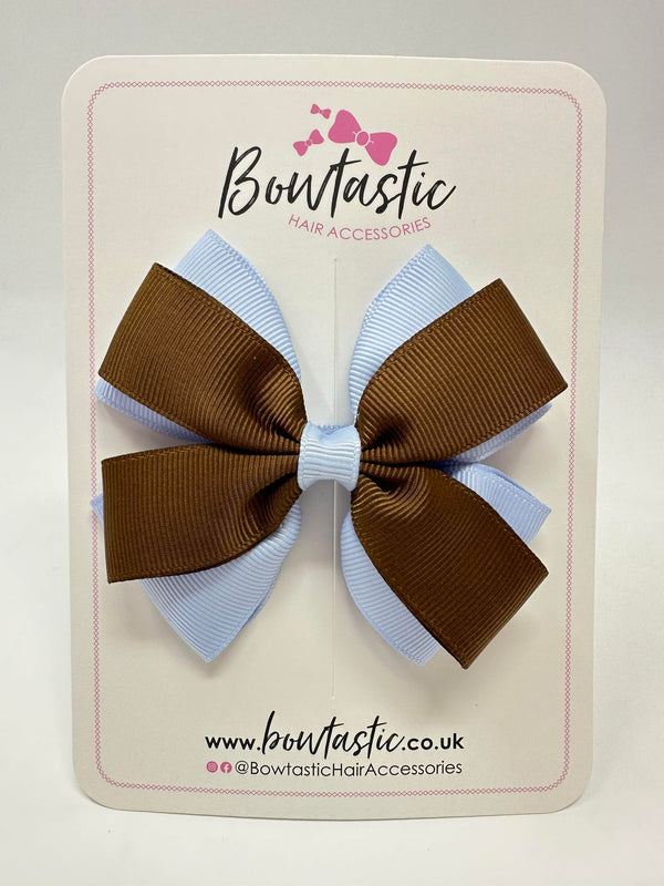 3.5 Inch Butterfly Bow - Turftan & Bluebell