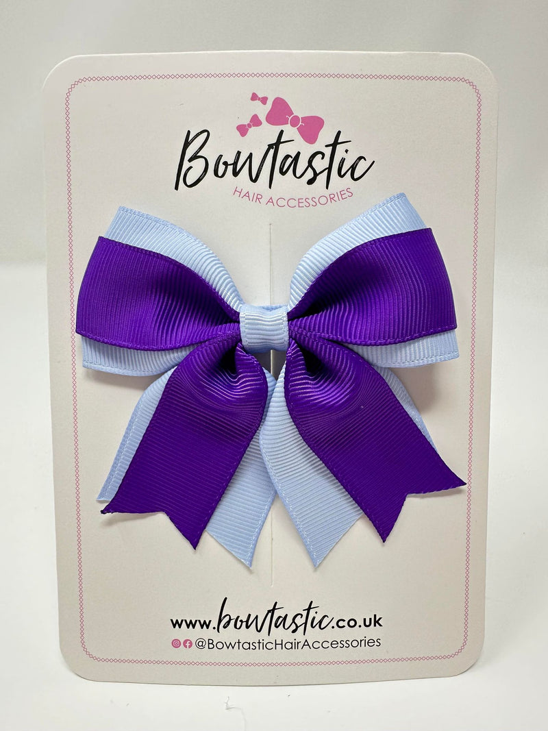 3 Inch Layer Tail Bow - Purple & Bluebell