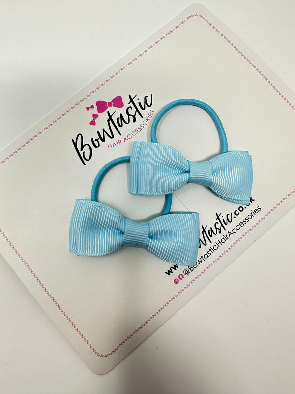 1.75 Inch Bow Thin Elastic - Light Blue - 2 Pack