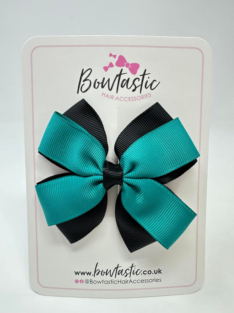 3.5 Inch Butterfly Bow - Jade Green & Black