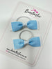 2.5 Inch Thin Style Bows Thin Elastic - Blue Topaz & White - 2 Pack