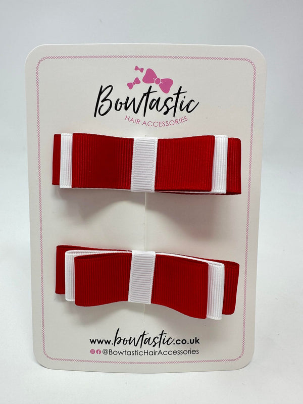 3 Inch Slide Bows - Red & White - 2 Pack