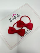 1.75 Inch Bow Thin Elastic - Scarlet Red - 2 Pack