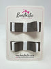3 Inch Slide Bows - Metal Grey & White - 2 Pack