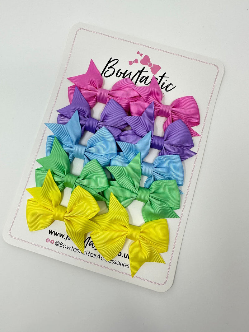 Bow Set - 2.5 Inch - Rose Bloom, Grape, Blue Mist, Mint & Lemon - 10 Pack