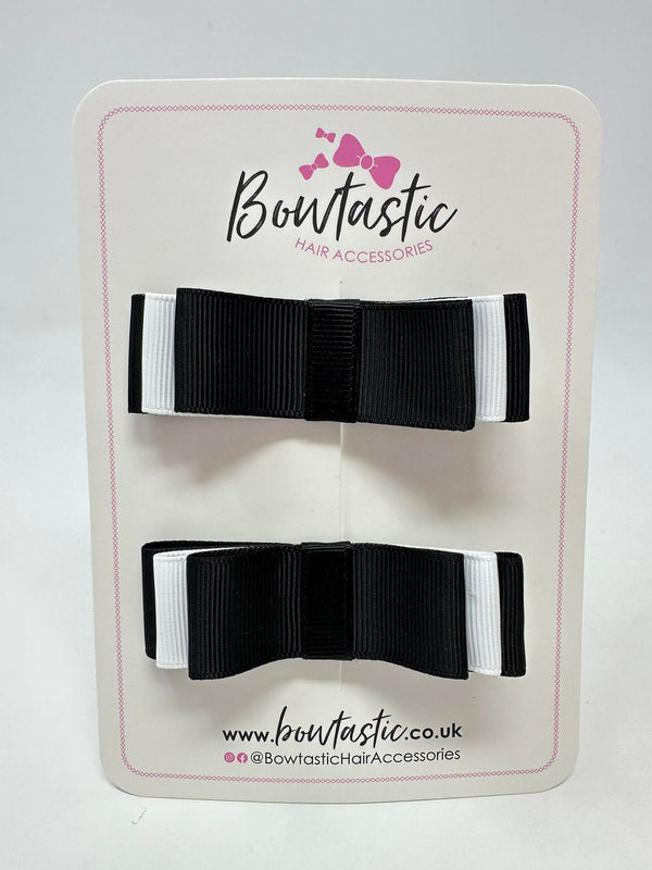 3 Inch Slide Bows - Black & White - 2 Pack