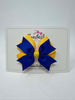 3.5 Inch 2 Layer Bow Thin Elastic - Cobalt & Yellow Gold