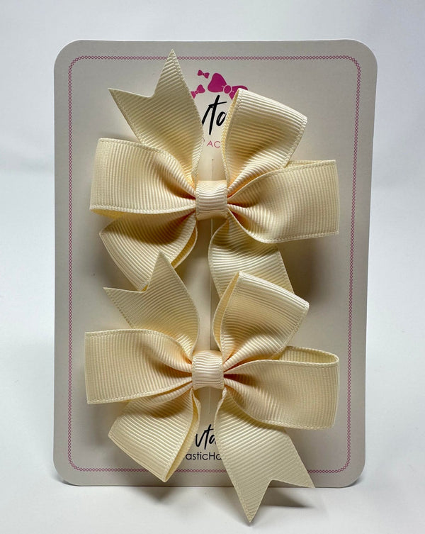 3 Inch Pinwheel Bow - Cream - 2 Pack