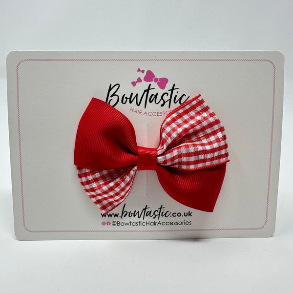 3 Inch Twist Bow - Red Gingham
