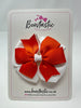 3 Inch Double Pinwheel Bow - Orange & White