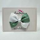 3 Inch Twist Bow - Green & White Gingham