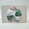 3 Inch Twist Bow - Green & White Gingham