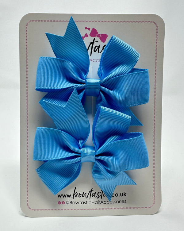 3 Inch Pinwheel Bow - Blue Mist - 2 Pack
