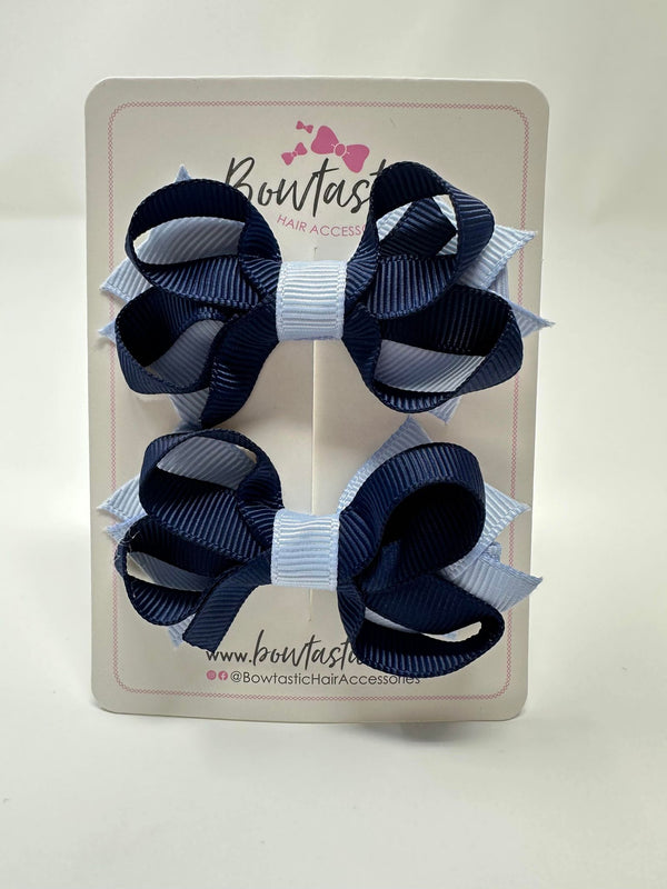 2 Inch Bows - Navy & Bluebell - 2 Pack