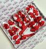 School Bundle - 5 Matching Pairs - Red & White - Clips & Bobbles