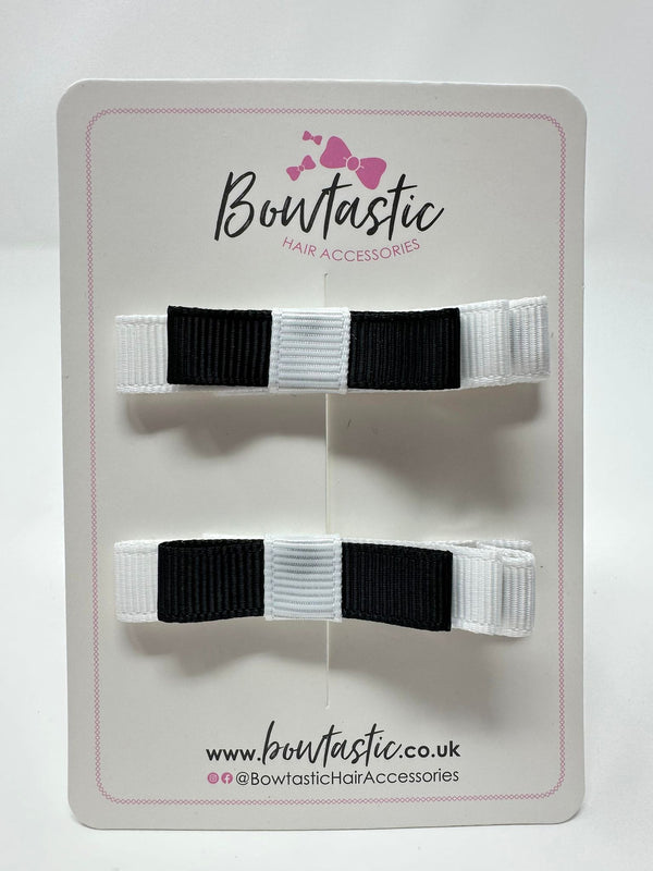 2 Inch Slide Bows - Black & White - 2 Pack