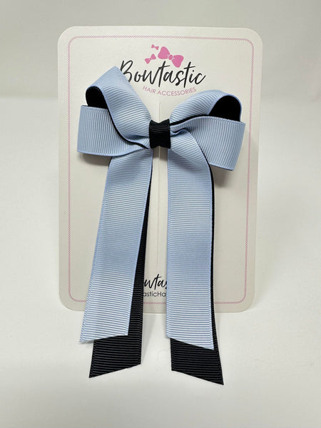 3 Inch Twist Tail Bow - Black & Bluebell