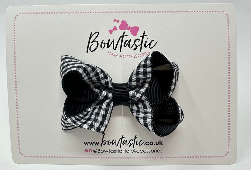 3 Inch Bow - Black Gingham