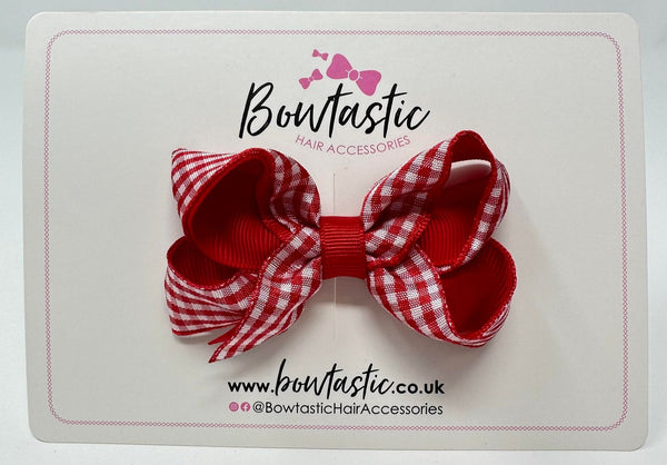 3 Inch Bow - Red Gingham