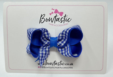 3 Inch Bow - Royal Blue Gingham