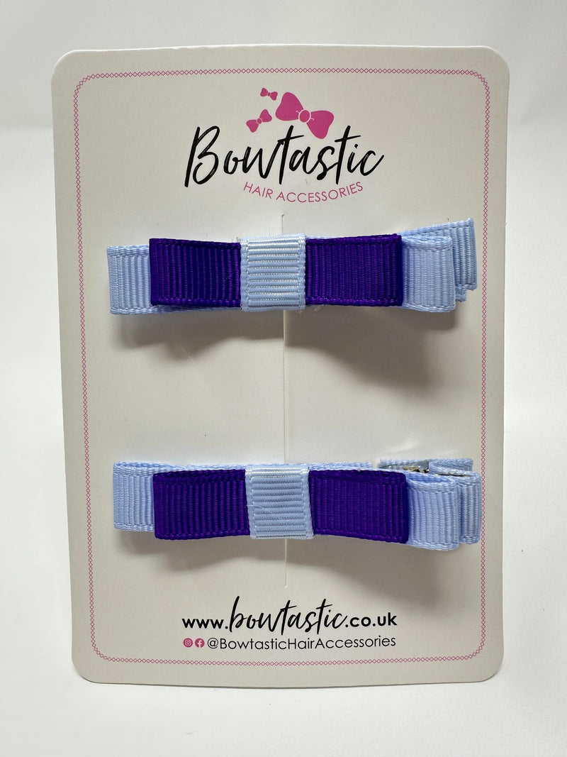 2 Inch Slide Bows - Purple & Bluebell - 2 Pack