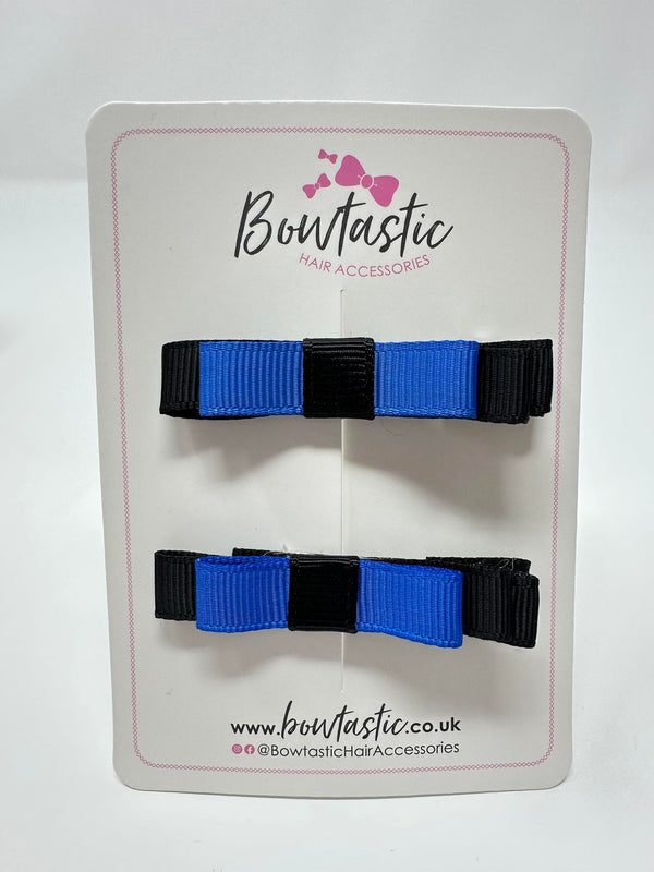 2 Inch Slide Bows - Royal Blue & Black - 2 Pack