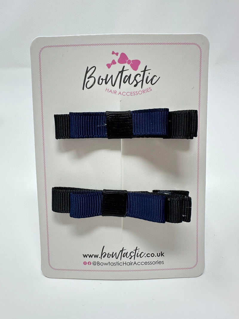 2 Inch Slide Bows - Navy & Black - 2 Pack