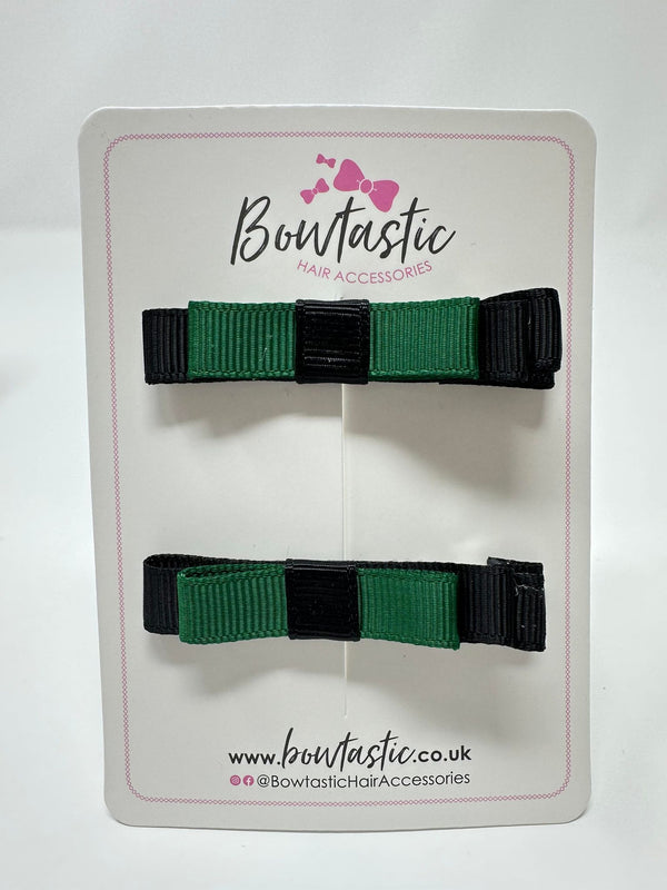 2 Inch Slide Bows - Forest Green & Black - 2 Pack