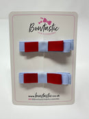 2 Inch Slide Bows - Red & Bluebell - 2 Pack