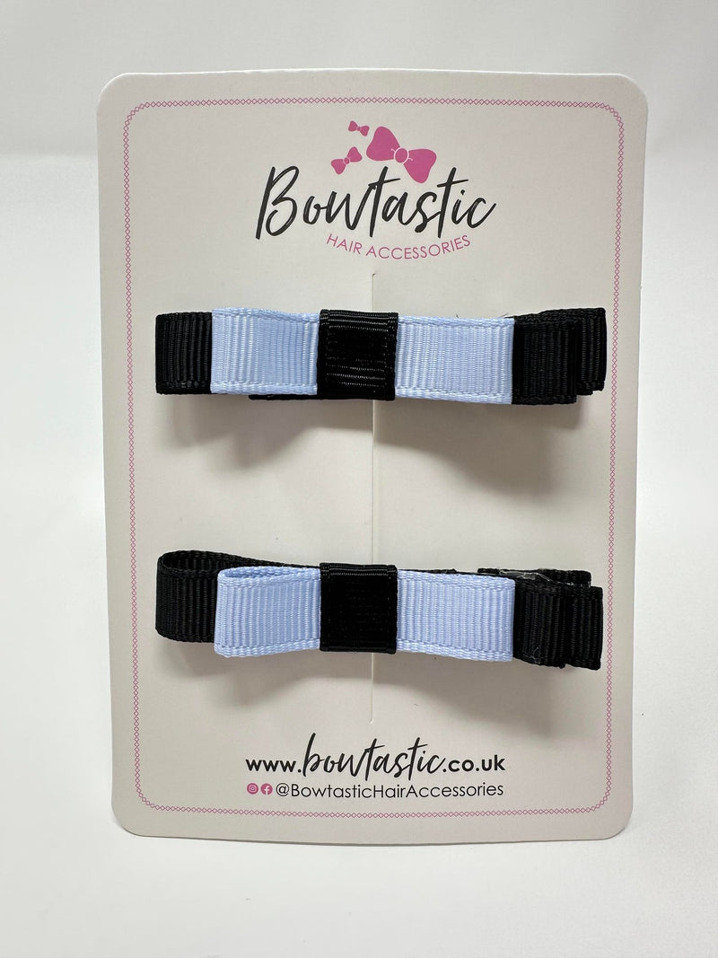 2 Inch Slide Bows - Black & Bluebell - 2 Pack