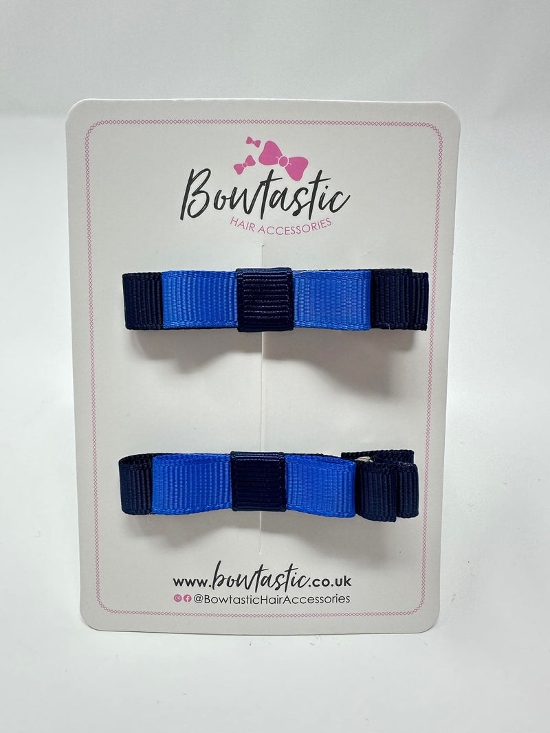 2 Inch Slide Bows - Navy & Royal Blue - 2 Pack