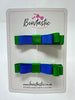 2 Inch Slide Bows - Emerald Green & Royal Blue - 2 Pack