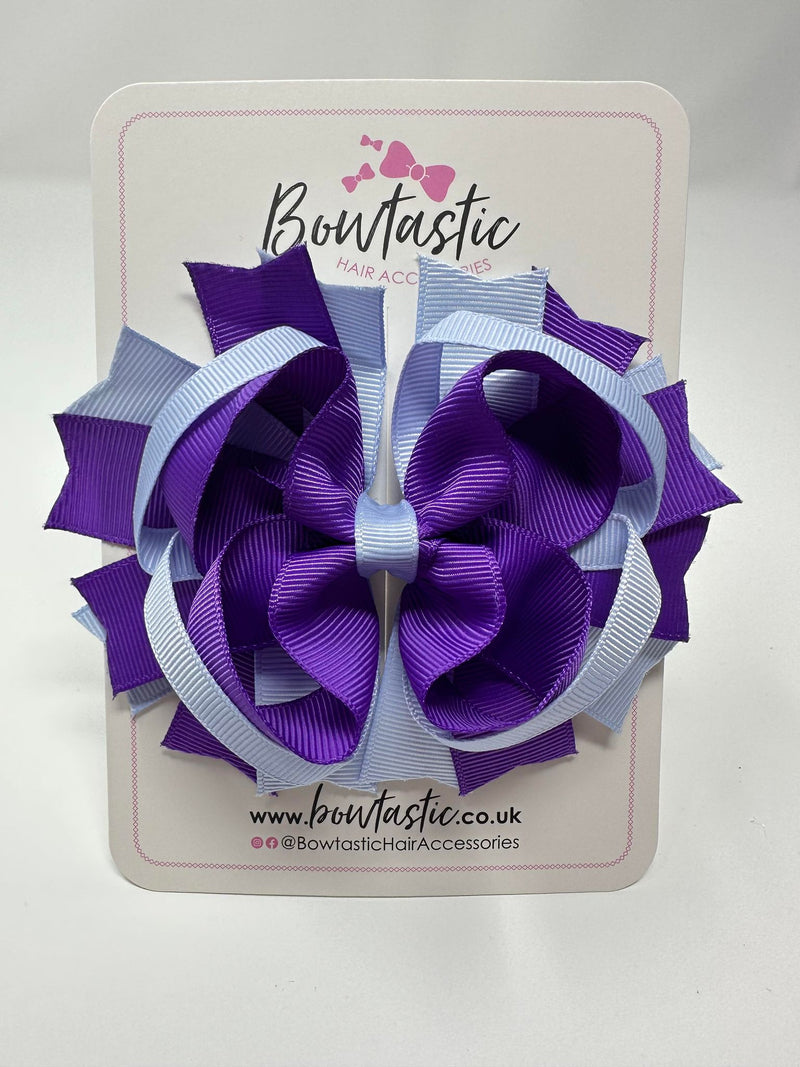 4.5 Inch Ring Bow - Purple & Bluebell