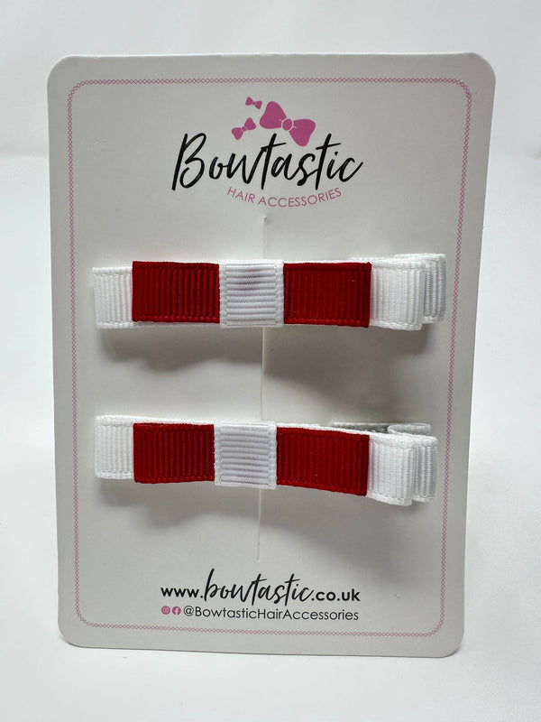 2 Inch Slide Bows - Red & White - 2 Pack