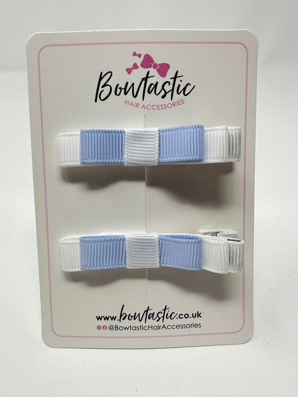 2 Inch Slide Bows - Bluebell & White - 2 Pack