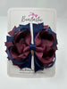 4.5 Inch Ring Bow - Burgundy & Navy