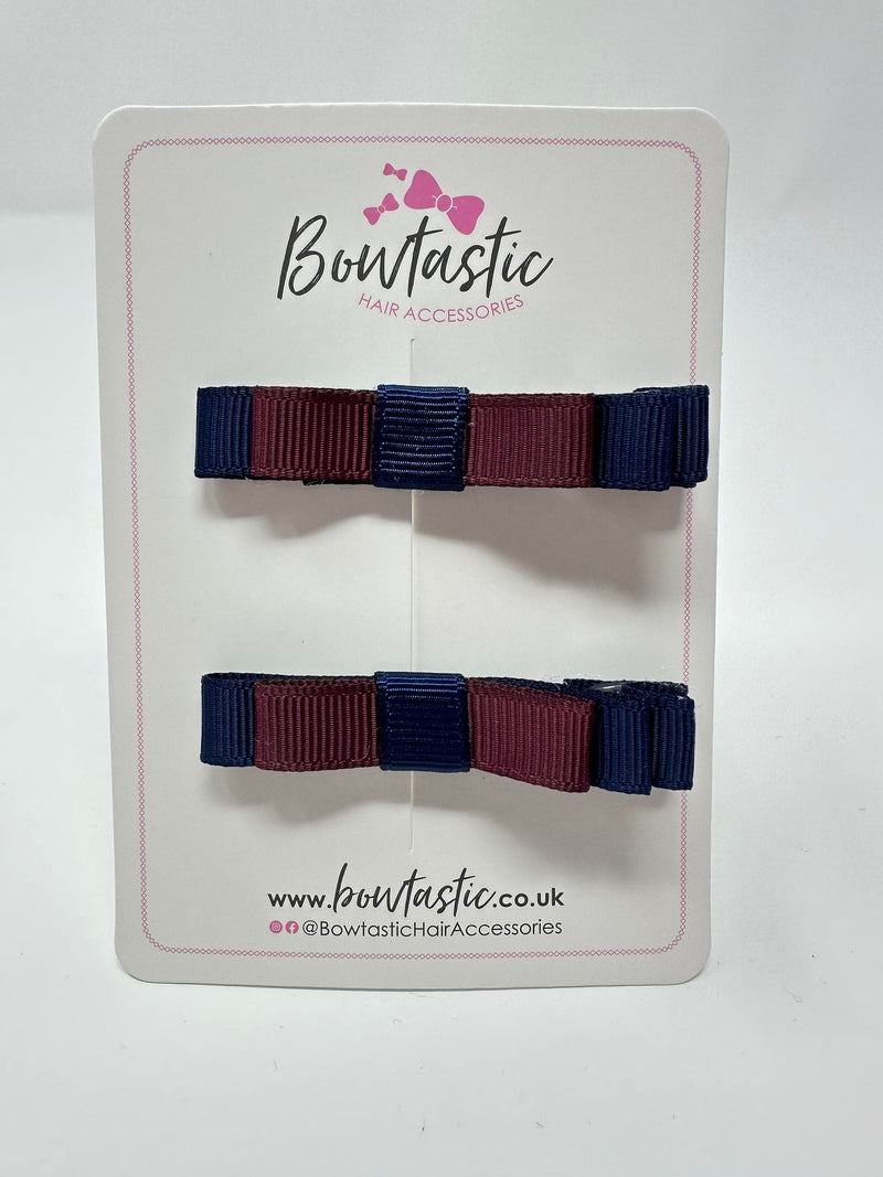 2 Inch Slide Bows - Burgundy & Navy - 2 Pack